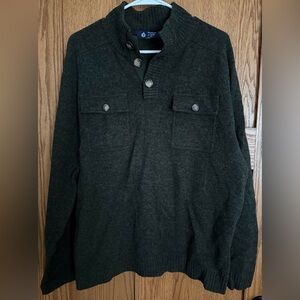J. Crew Men's Forest Green Crewneck Sweater 100% Lambswool